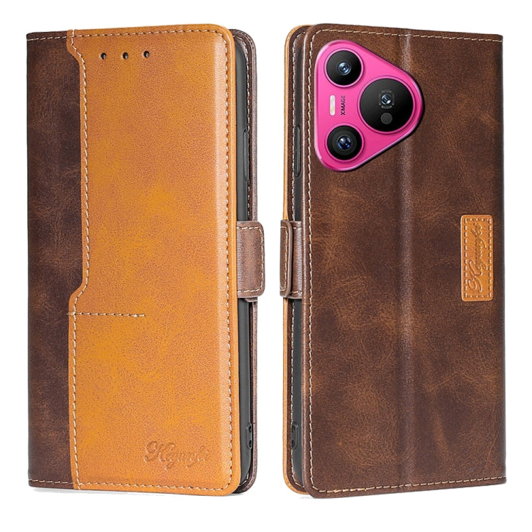 เคสโทรศัพท์หนังหัวเข็มขัดด้านข้างสีตัดกัน, For Huawei Pura 70 5G, For Huawei nova 12 5G, For Huawei Enjoy 60 Pro / nova 11i, For Huawei Enjoy 60X, For Huawei nova 11 Pro 4G / 11 Ultra 4G, For Huawei nova 11 4G