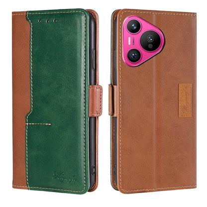 เคสโทรศัพท์หนังหัวเข็มขัดด้านข้างสีตัดกัน, For Huawei Pura 70 5G, For Huawei nova 12 5G, For Huawei Enjoy 60 Pro / nova 11i, For Huawei Enjoy 60X, For Huawei nova 11 Pro 4G / 11 Ultra 4G, For Huawei nova 11 4G