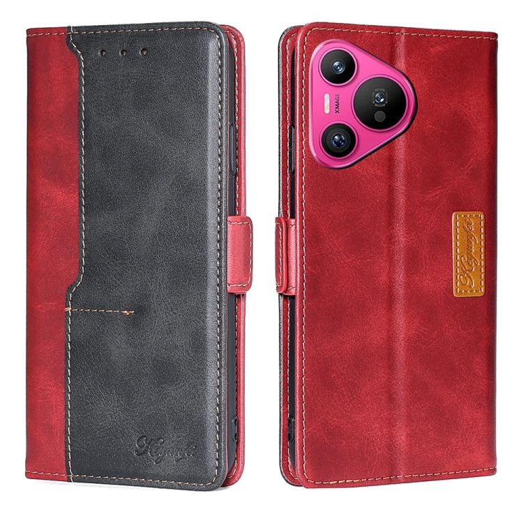 เคสโทรศัพท์หนังหัวเข็มขัดด้านข้างสีตัดกัน, For Huawei Pura 70 5G, For Huawei nova 12 5G, For Huawei Enjoy 60 Pro / nova 11i, For Huawei Enjoy 60X, For Huawei nova 11 Pro 4G / 11 Ultra 4G, For Huawei nova 11 4G