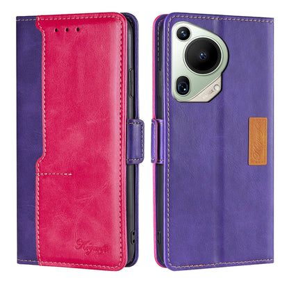 เคสโทรศัพท์หนังหัวเข็มขัดด้านข้างสีตัดกัน, For Huawei Maimang 40 5G, For Huawei Pura 80 5G, For Huawei nova 14 Ultra 5G, For Huawei nova 14 Pro 5G, For Huawei nova 14 5G, For Huawei Pura 70 Pro / 70 Pro+ 5G, For Huawei Pura 70 Ultra 5G                 ...