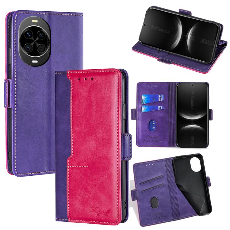 เคสโทรศัพท์หนังหัวเข็มขัดด้านข้างสีตัดกัน, For Huawei Maimang 40 5G, For Huawei Pura 80 5G, For Huawei nova 14 Ultra 5G, For Huawei nova 14 Pro 5G, For Huawei nova 14 5G, For Huawei Pura 70 Pro / 70 Pro+ 5G, For Huawei Pura 70 Ultra 5G                 ...