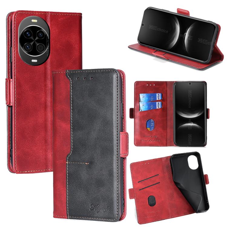 เคสโทรศัพท์หนังหัวเข็มขัดด้านข้างสีตัดกัน, For Huawei Maimang 40 5G, For Huawei Pura 80 5G, For Huawei nova 14 Ultra 5G, For Huawei nova 14 Pro 5G, For Huawei nova 14 5G, For Huawei Pura 70 Pro / 70 Pro+ 5G, For Huawei Pura 70 Ultra 5G                 ...