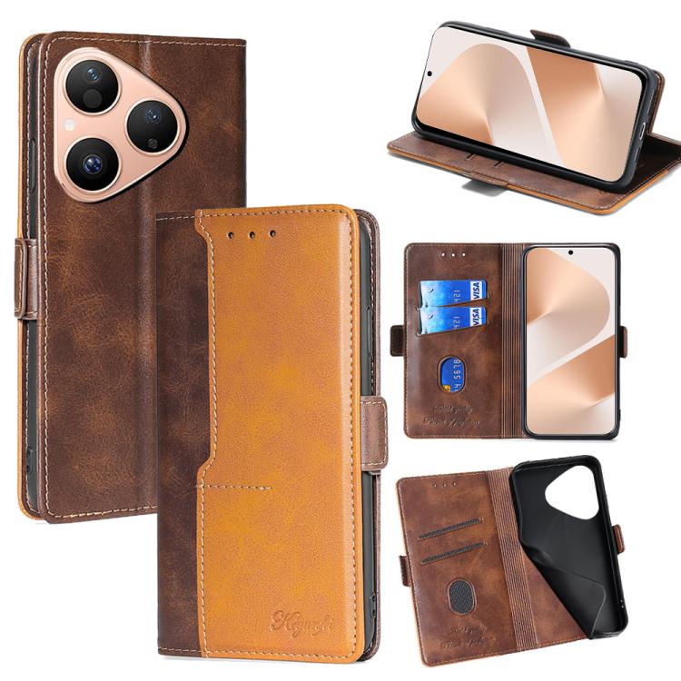 เคสโทรศัพท์หนังหัวเข็มขัดด้านข้างสีตัดกัน, For Huawei Maimang 40 5G, For Huawei Pura 80 5G, For Huawei nova 14 Ultra 5G, For Huawei nova 14 Pro 5G, For Huawei nova 14 5G, For Huawei Pura 70 Pro / 70 Pro+ 5G, For Huawei Pura 70 Ultra 5G                 ...