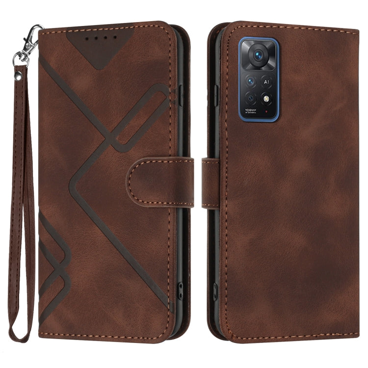 ซองโทรศัพท์หนังลายเส้นลายเส้น, For Xiaomi Poco M5, For Xiaomi Poco M5s 4G Global, For Xiaomi Redmi Note 11 Pro 4G/5G Global, For Xiaomi Redmi Note 11SE 4G India, For Xiaomi Redmi 10 Power, For Xiaomi Redmi 10A 4G, For Xiaomi Redmi 10C Global/10 India  ...