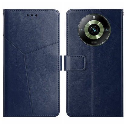 HT01 เคสโทรศัพท์หนังพลิกลายรูปตัว Y, For Realme 11 Pro 5G / 11 Pro+ 5G
