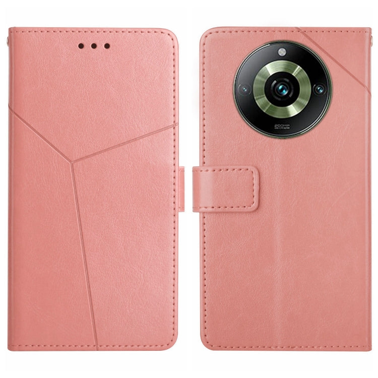 HT01 เคสโทรศัพท์หนังพลิกลายรูปตัว Y, For Realme 11 Pro 5G / 11 Pro+ 5G