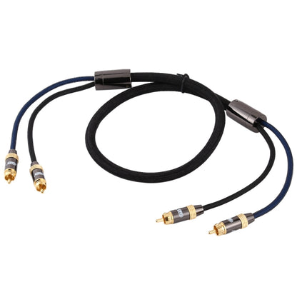 EMK 2 x ชาย RCA ถึง 2 x ชาย RCA ตัวเชื่อมต่อชุบทองไนลอนถักคู่สายสัญญาณเสียงสำหรับทีวี / เครื่องขยายเสียง / โฮมเธียเตอร์ / ดีวีดี, 1m, 1.5m, 2m, 3m, 5m