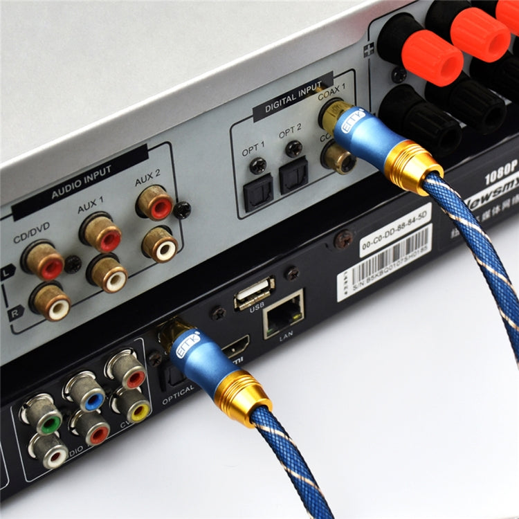 EMK 2 x ชาย RCA ถึง 2 x ชาย RCA ตัวเชื่อมต่อชุบทองไนลอนถักคู่สายสัญญาณเสียงสำหรับทีวี / เครื่องขยายเสียง / โฮมเธียเตอร์ / ดีวีดี, 1m, 1.5m, 2m, 3m, 5m