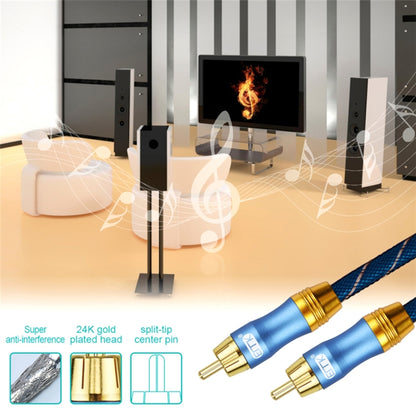 EMK 2 x ชาย RCA ถึง 2 x ชาย RCA ตัวเชื่อมต่อชุบทองไนลอนถักคู่สายสัญญาณเสียงสำหรับทีวี / เครื่องขยายเสียง / โฮมเธียเตอร์ / ดีวีดี, 1m, 1.5m, 2m, 3m, 5m