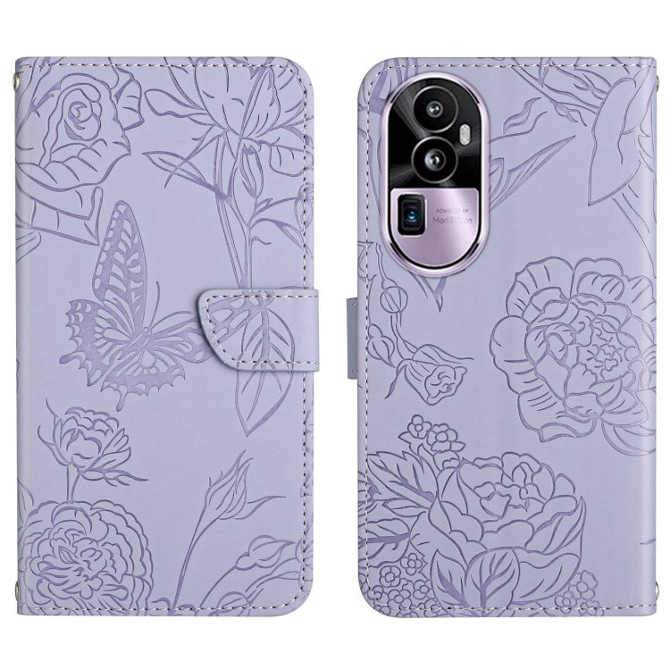 HT03 เคสโทรศัพท์หนังพลิกลายผีเสื้อ Skin Feel Butterfly, For OPPO K12x 5G Global, For OPPO A60 4G, For OPPO Reno11 F 5G/F25 Pro 5G, For OPPO A18 / A38 4G, For OPPO A58 4G, For OPPO Reno10 Pro+, For OPPO A79 5G, For OPPO A59 5G