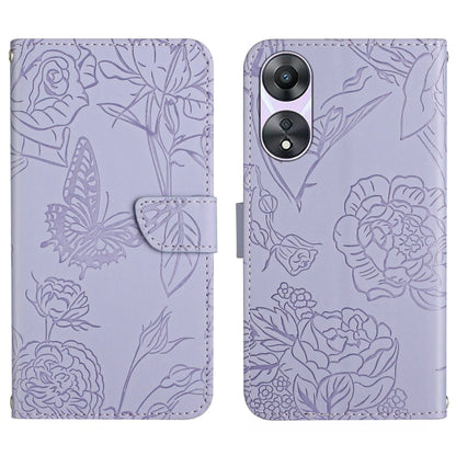 HT03 เคสโทรศัพท์หนังพลิกลายผีเสื้อ Skin Feel Butterfly, For OPPO K12x 5G Global, For OPPO A60 4G, For OPPO Reno11 F 5G/F25 Pro 5G, For OPPO A18 / A38 4G, For OPPO A58 4G, For OPPO Reno10 Pro+, For OPPO A79 5G, For OPPO A59 5G