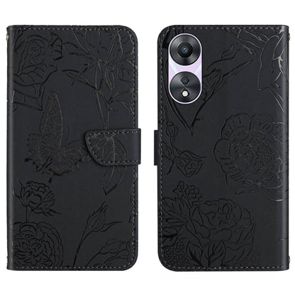 HT03 เคสโทรศัพท์หนังพลิกลายผีเสื้อ Skin Feel Butterfly, For OPPO K12x 5G Global, For OPPO A60 4G, For OPPO Reno11 F 5G/F25 Pro 5G, For OPPO A18 / A38 4G, For OPPO A58 4G, For OPPO Reno10 Pro+, For OPPO A79 5G, For OPPO A59 5G