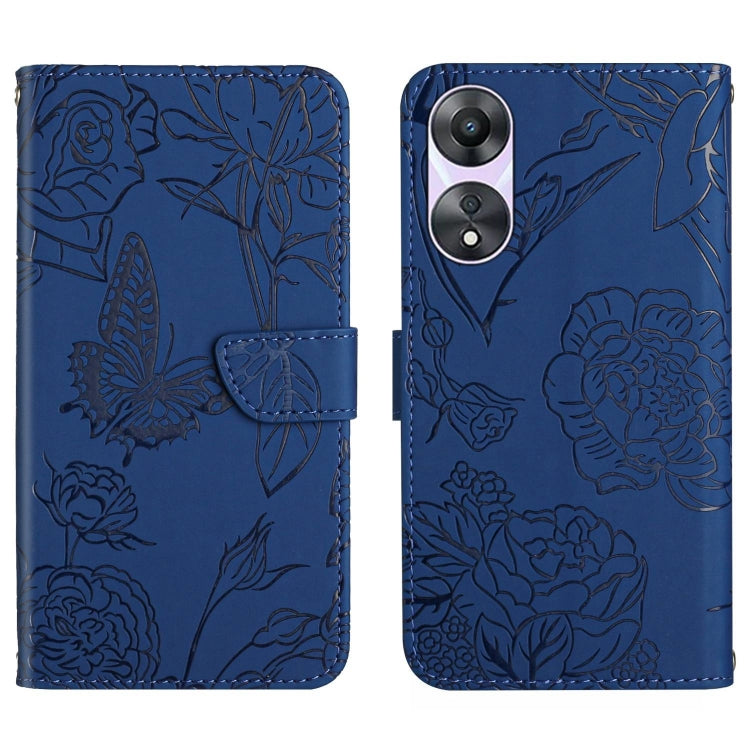 HT03 เคสโทรศัพท์หนังพลิกลายผีเสื้อ Skin Feel Butterfly, For OPPO K12x 5G Global, For OPPO A60 4G, For OPPO Reno11 F 5G/F25 Pro 5G, For OPPO A18 / A38 4G, For OPPO A58 4G, For OPPO Reno10 Pro+, For OPPO A79 5G, For OPPO A59 5G