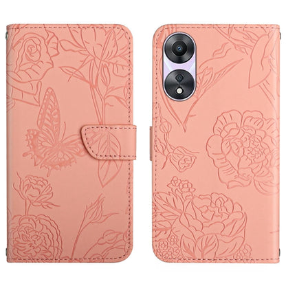 HT03 เคสโทรศัพท์หนังพลิกลายผีเสื้อ Skin Feel Butterfly, For OPPO K12x 5G Global, For OPPO A60 4G, For OPPO Reno11 F 5G/F25 Pro 5G, For OPPO A18 / A38 4G, For OPPO A58 4G, For OPPO Reno10 Pro+, For OPPO A79 5G, For OPPO A59 5G