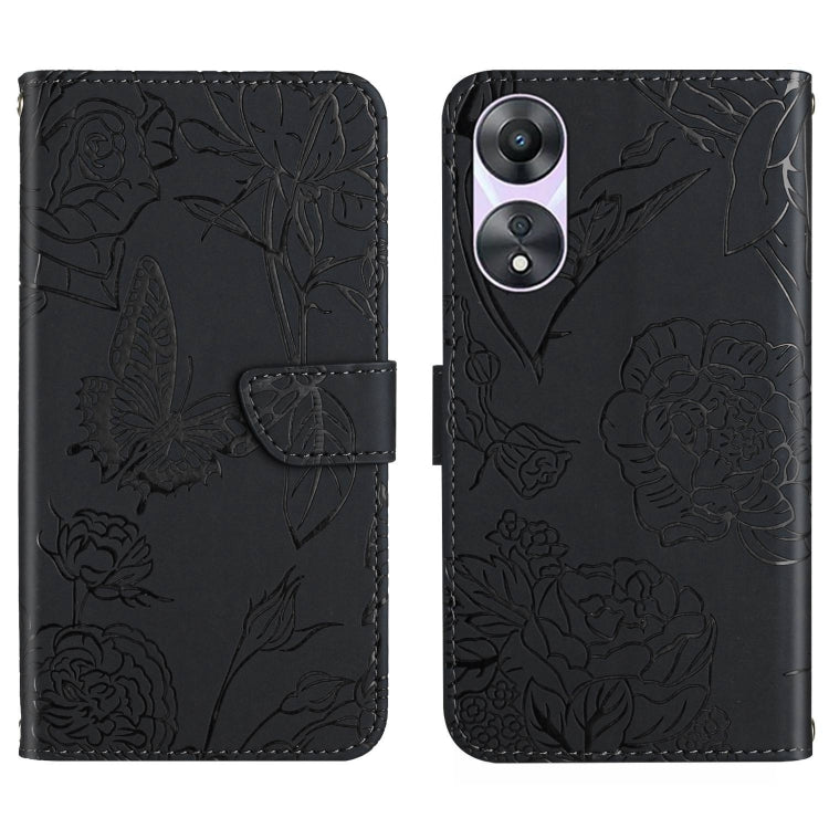 HT03 เคสโทรศัพท์หนังพลิกลายผีเสื้อ Skin Feel Butterfly, For OPPO K12x 5G Global, For OPPO A60 4G, For OPPO Reno11 F 5G/F25 Pro 5G, For OPPO A18 / A38 4G, For OPPO A58 4G, For OPPO Reno10 Pro+, For OPPO A79 5G, For OPPO A59 5G
