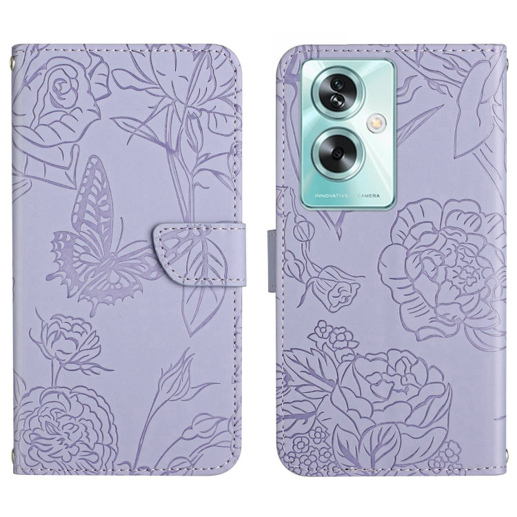 HT03 เคสโทรศัพท์หนังพลิกลายผีเสื้อ Skin Feel Butterfly, For OPPO K12x 5G Global, For OPPO A60 4G, For OPPO Reno11 F 5G/F25 Pro 5G, For OPPO A18 / A38 4G, For OPPO A58 4G, For OPPO Reno10 Pro+, For OPPO A79 5G, For OPPO A59 5G