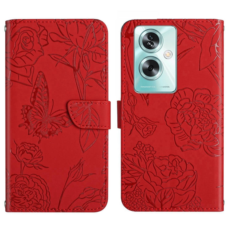 HT03 เคสโทรศัพท์หนังพลิกลายผีเสื้อ Skin Feel Butterfly, For OPPO K12x 5G Global, For OPPO A60 4G, For OPPO Reno11 F 5G/F25 Pro 5G, For OPPO A18 / A38 4G, For OPPO A58 4G, For OPPO Reno10 Pro+, For OPPO A79 5G, For OPPO A59 5G