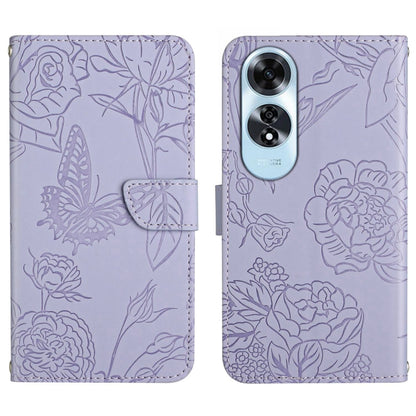 HT03 เคสโทรศัพท์หนังพลิกลายผีเสื้อ Skin Feel Butterfly, For OPPO K12x 5G Global, For OPPO A60 4G, For OPPO Reno11 F 5G/F25 Pro 5G, For OPPO A18 / A38 4G, For OPPO A58 4G, For OPPO Reno10 Pro+, For OPPO A79 5G, For OPPO A59 5G