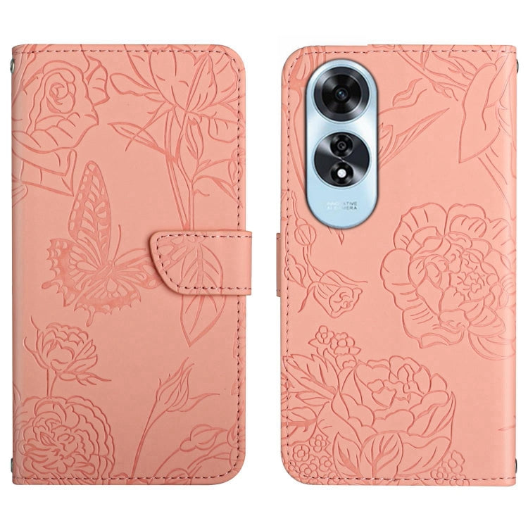 HT03 เคสโทรศัพท์หนังพลิกลายผีเสื้อ Skin Feel Butterfly, For OPPO K12x 5G Global, For OPPO A60 4G, For OPPO Reno11 F 5G/F25 Pro 5G, For OPPO A18 / A38 4G, For OPPO A58 4G, For OPPO Reno10 Pro+, For OPPO A79 5G, For OPPO A59 5G