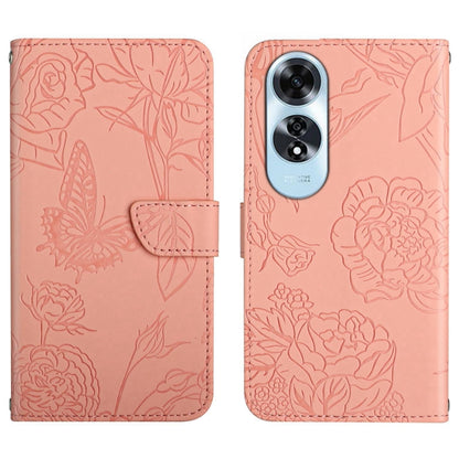 HT03 เคสโทรศัพท์หนังพลิกลายผีเสื้อ Skin Feel Butterfly, For OPPO K12x 5G Global, For OPPO A60 4G, For OPPO Reno11 F 5G/F25 Pro 5G, For OPPO A18 / A38 4G, For OPPO A58 4G, For OPPO Reno10 Pro+, For OPPO A79 5G, For OPPO A59 5G