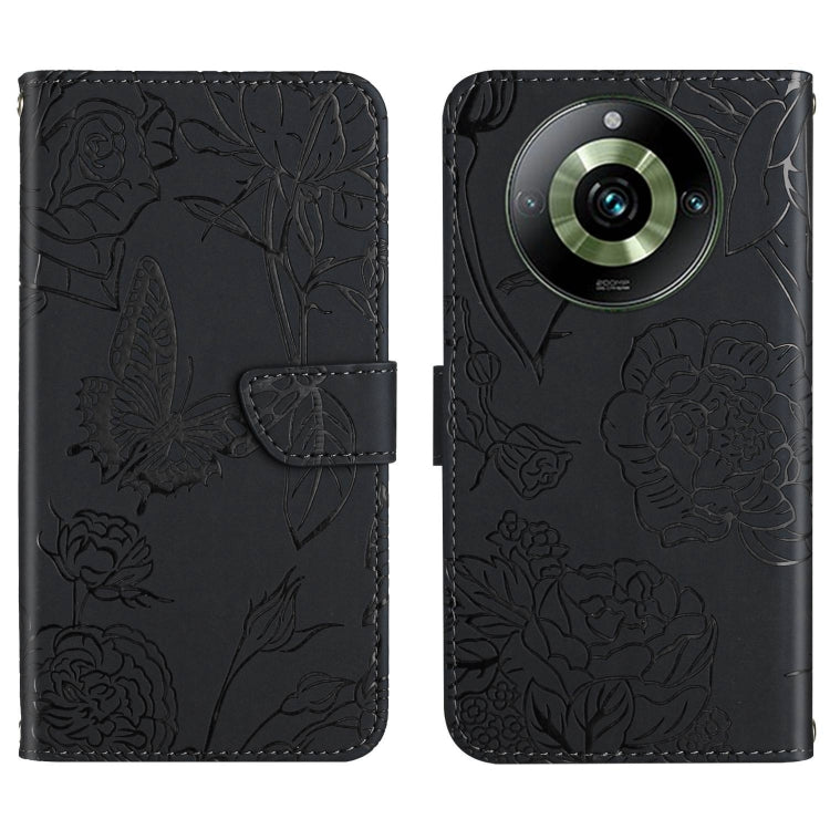HT03 เคสโทรศัพท์หนังพลิกลายผีเสื้อ Skin Feel Butterfly, For Realme 11 5G Global, For Realme 11 4G Global, For Realme 11 Pro
