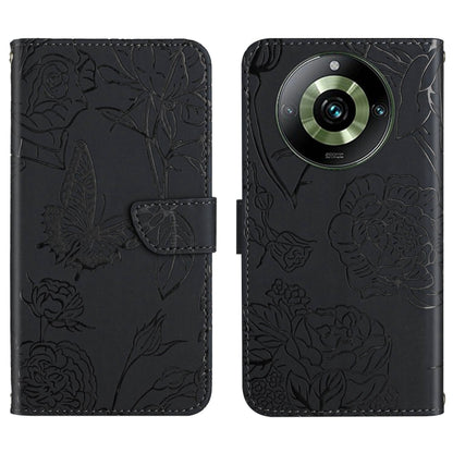 HT03 เคสโทรศัพท์หนังพลิกลายผีเสื้อ Skin Feel Butterfly, For Realme 11 5G Global, For Realme 11 4G Global, For Realme 11 Pro