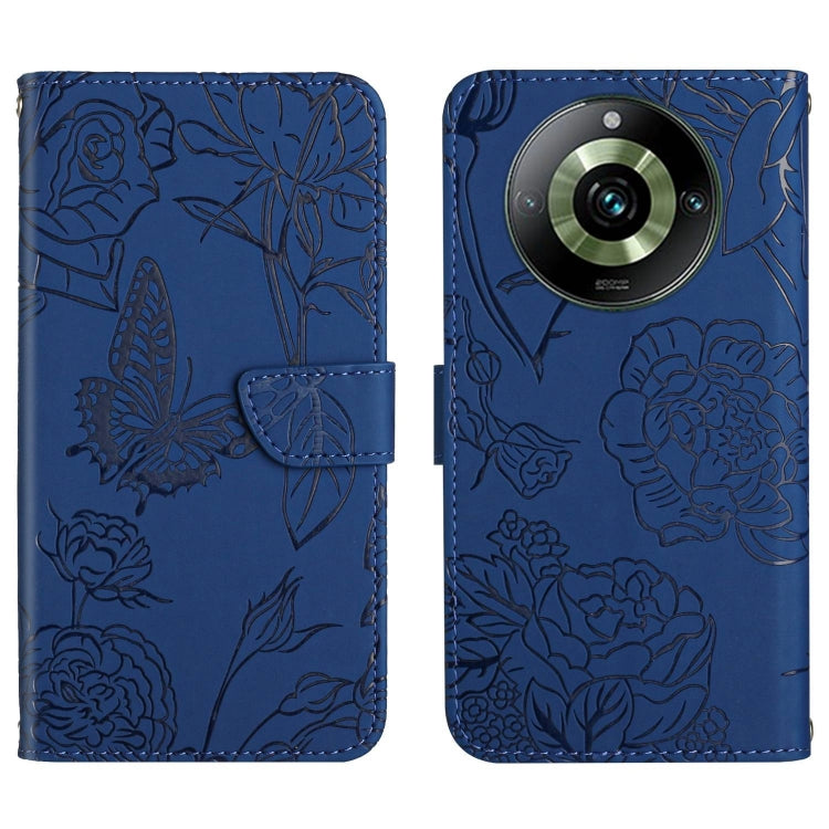 HT03 เคสโทรศัพท์หนังพลิกลายผีเสื้อ Skin Feel Butterfly, For Realme 11 5G Global, For Realme 11 4G Global, For Realme 11 Pro