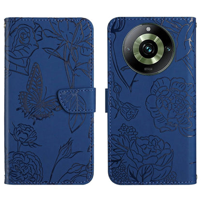 HT03 เคสโทรศัพท์หนังพลิกลายผีเสื้อ Skin Feel Butterfly, For Realme 11 5G Global, For Realme 11 4G Global, For Realme 11 Pro