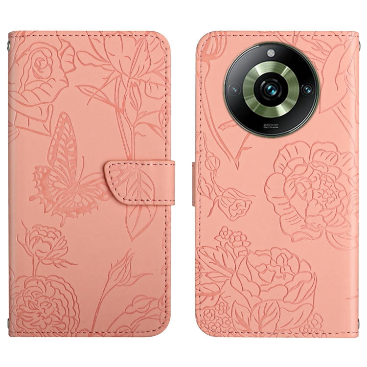 HT03 เคสโทรศัพท์หนังพลิกลายผีเสื้อ Skin Feel Butterfly, For Realme 11 5G Global, For Realme 11 4G Global, For Realme 11 Pro