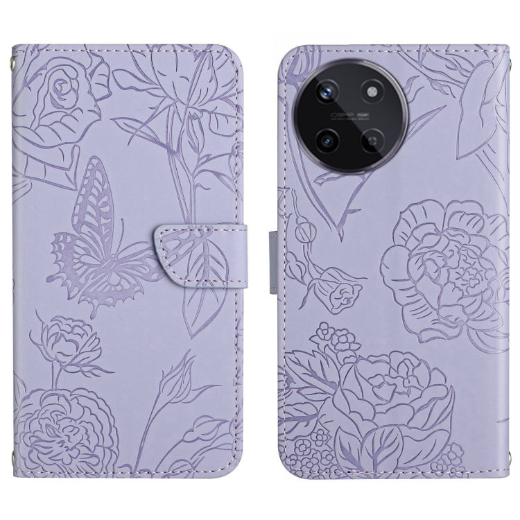 HT03 เคสโทรศัพท์หนังพลิกลายผีเสื้อ Skin Feel Butterfly, For Realme 11 5G Global, For Realme 11 4G Global, For Realme 11 Pro