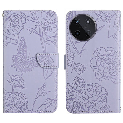 HT03 เคสโทรศัพท์หนังพลิกลายผีเสื้อ Skin Feel Butterfly, For Realme 11 5G Global, For Realme 11 4G Global, For Realme 11 Pro