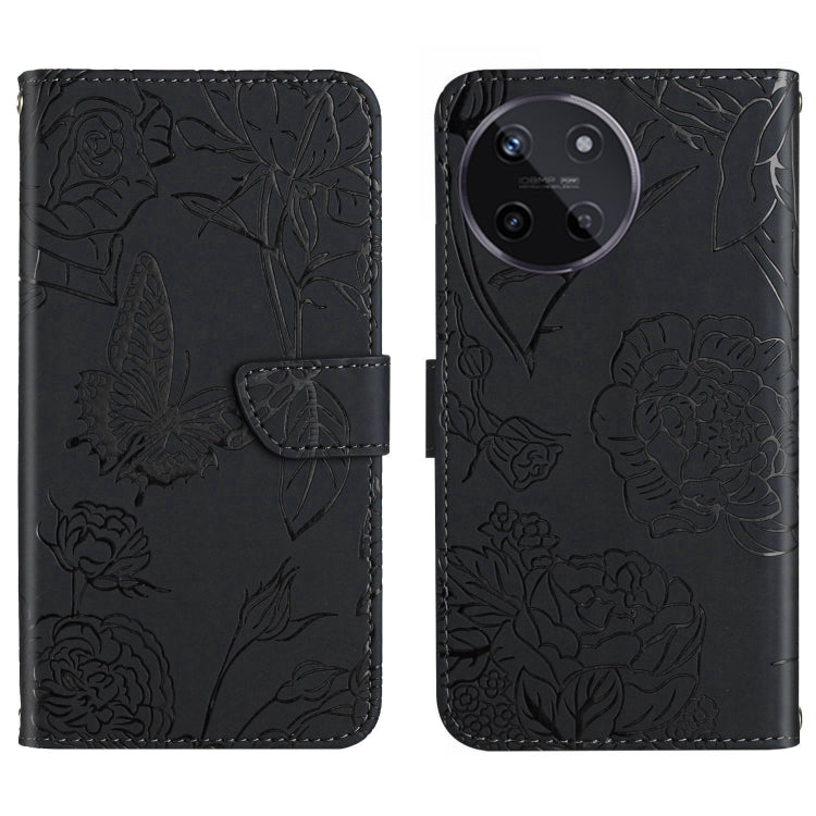 HT03 เคสโทรศัพท์หนังพลิกลายผีเสื้อ Skin Feel Butterfly, For Realme 11 5G Global, For Realme 11 4G Global, For Realme 11 Pro