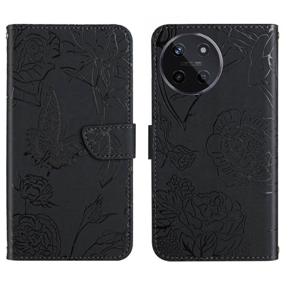 HT03 เคสโทรศัพท์หนังพลิกลายผีเสื้อ Skin Feel Butterfly, For Realme 11 5G Global, For Realme 11 4G Global, For Realme 11 Pro