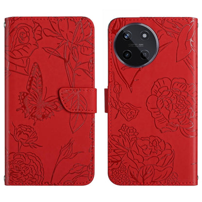 HT03 เคสโทรศัพท์หนังพลิกลายผีเสื้อ Skin Feel Butterfly, For Realme 11 5G Global, For Realme 11 4G Global, For Realme 11 Pro