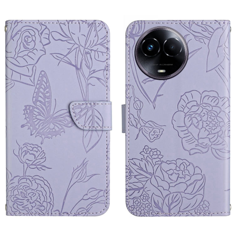 HT03 เคสโทรศัพท์หนังพลิกลายผีเสื้อ Skin Feel Butterfly, For Realme 11 5G Global, For Realme 11 4G Global, For Realme 11 Pro