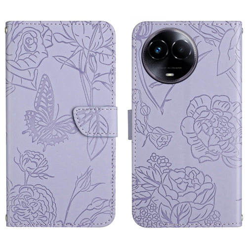 HT03 เคสโทรศัพท์หนังพลิกลายผีเสื้อ Skin Feel Butterfly, For Realme 11 5G Global, For Realme 11 4G Global, For Realme 11 Pro