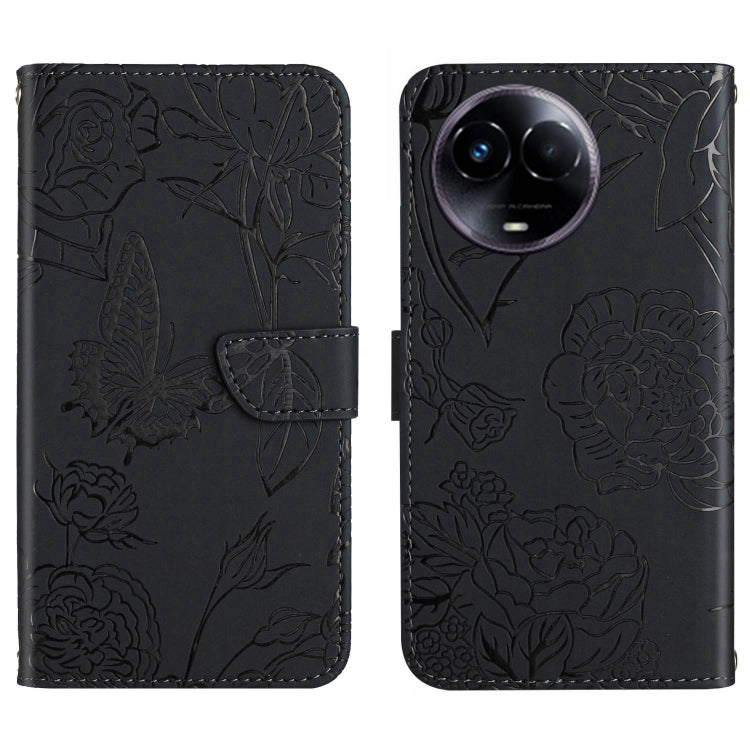 HT03 เคสโทรศัพท์หนังพลิกลายผีเสื้อ Skin Feel Butterfly, For Realme 11 5G Global, For Realme 11 4G Global, For Realme 11 Pro