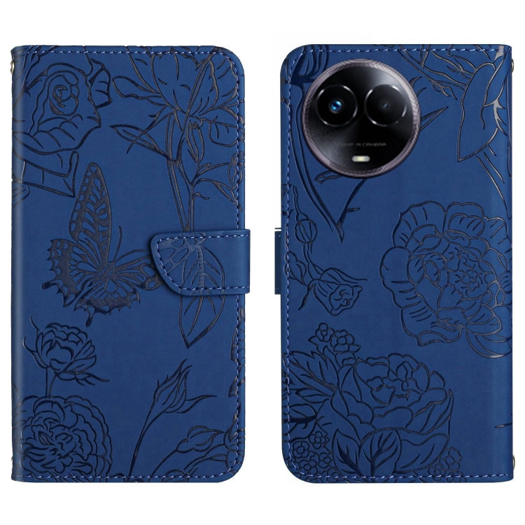 HT03 เคสโทรศัพท์หนังพลิกลายผีเสื้อ Skin Feel Butterfly, For Realme 11 5G Global, For Realme 11 4G Global, For Realme 11 Pro