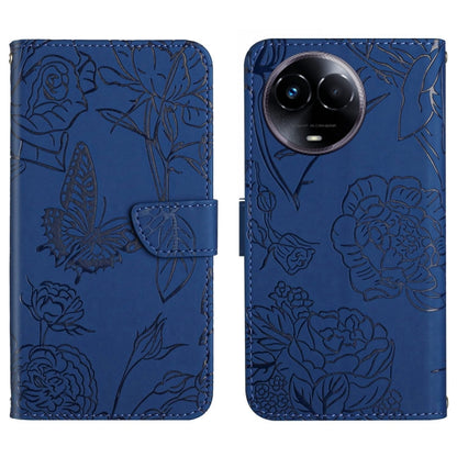 HT03 เคสโทรศัพท์หนังพลิกลายผีเสื้อ Skin Feel Butterfly, For Realme 11 5G Global, For Realme 11 4G Global, For Realme 11 Pro