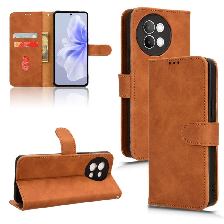 Skin Feel เคสโทรศัพท์หนังแบบแม่เหล็กพลิก, For vivo V30E 5G, For vivo iQOO Z9X, For vivo iQOO Z9, For vivo iQOO Z9 5G Global, For vivo Y03 4G, For vivo S18e, For vivo S18, For vivo X100 Pro, For vivo X100