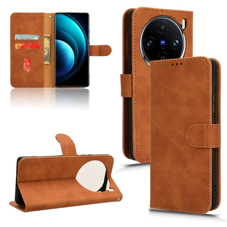 Skin Feel เคสโทรศัพท์หนังแบบแม่เหล็กพลิก, For vivo V30E 5G, For vivo iQOO Z9X, For vivo iQOO Z9, For vivo iQOO Z9 5G Global, For vivo Y03 4G, For vivo S18e, For vivo S18, For vivo X100 Pro, For vivo X100