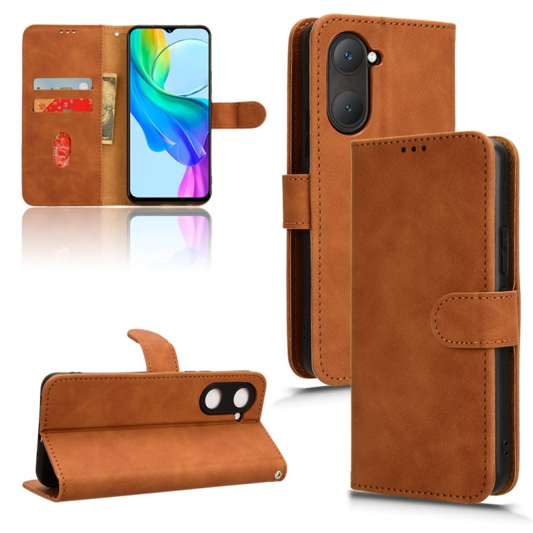 Skin Feel เคสโทรศัพท์หนังแบบแม่เหล็กพลิก, For vivo V30E 5G, For vivo iQOO Z9X, For vivo iQOO Z9, For vivo iQOO Z9 5G Global, For vivo Y03 4G, For vivo S18e, For vivo S18, For vivo X100 Pro, For vivo X100