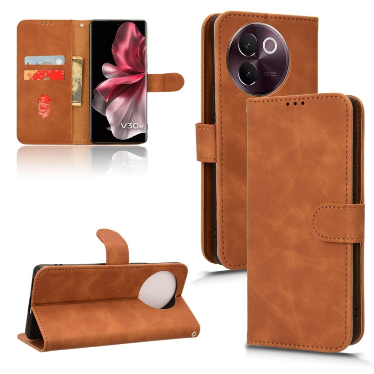 Skin Feel เคสโทรศัพท์หนังแบบแม่เหล็กพลิก, For vivo V30E 5G, For vivo iQOO Z9X, For vivo iQOO Z9, For vivo iQOO Z9 5G Global, For vivo Y03 4G, For vivo S18e, For vivo S18, For vivo X100 Pro, For vivo X100