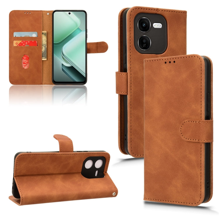 Skin Feel เคสโทรศัพท์หนังแบบแม่เหล็กพลิก, For vivo V30E 5G, For vivo iQOO Z9X, For vivo iQOO Z9, For vivo iQOO Z9 5G Global, For vivo Y03 4G, For vivo S18e, For vivo S18, For vivo X100 Pro, For vivo X100