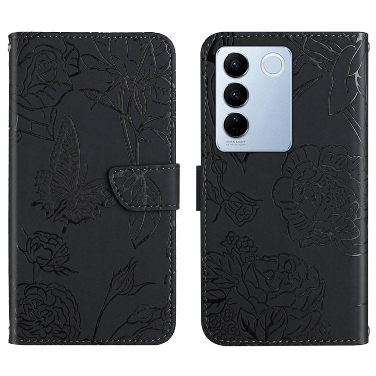 HT03 เคสโทรศัพท์หนังพลิกลายผีเสื้อ Skin Feel Butterfly, For vivo Y02A 4G / Y02 4G / Y11 2023, For vivo Y56 5G Global, For vivo V27E 4G Global, For vivo Y02S Global / Y16 4G Global, For vivo Y77 5G Global / Y22S 4G Global, For vivo Y77E 5G              ...
