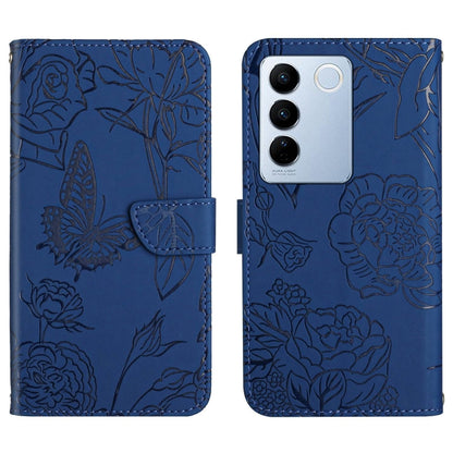 HT03 เคสโทรศัพท์หนังพลิกลายผีเสื้อ Skin Feel Butterfly, For vivo Y02A 4G / Y02 4G / Y11 2023, For vivo Y56 5G Global, For vivo V27E 4G Global, For vivo Y02S Global / Y16 4G Global, For vivo Y77 5G Global / Y22S 4G Global, For vivo Y77E 5G              ...