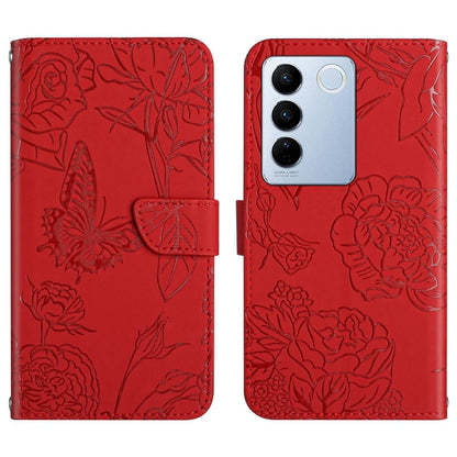 HT03 เคสโทรศัพท์หนังพลิกลายผีเสื้อ Skin Feel Butterfly, For vivo Y02A 4G / Y02 4G / Y11 2023, For vivo Y56 5G Global, For vivo V27E 4G Global, For vivo Y02S Global / Y16 4G Global, For vivo Y77 5G Global / Y22S 4G Global, For vivo Y77E 5G              ...
