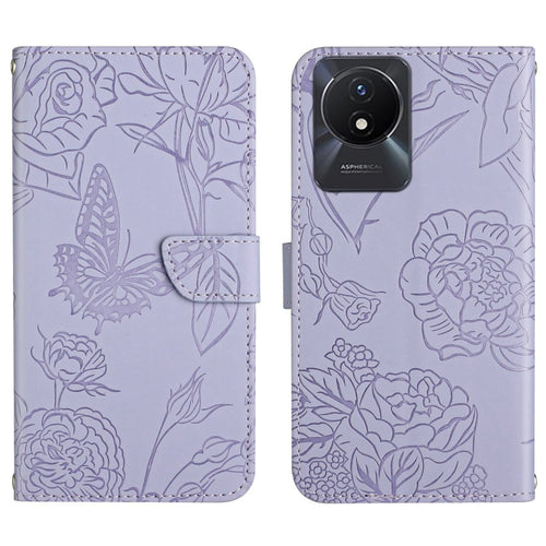 HT03 เคสโทรศัพท์หนังพลิกลายผีเสื้อ Skin Feel Butterfly, For vivo Y02A 4G / Y02 4G / Y11 2023, For vivo Y56 5G Global, For vivo V27E 4G Global, For vivo Y02S Global / Y16 4G Global, For vivo Y77 5G Global / Y22S 4G Global, For vivo Y77E 5G              ...