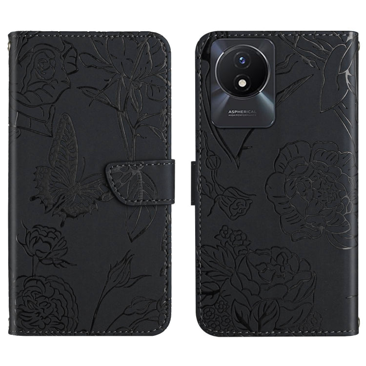 HT03 เคสโทรศัพท์หนังพลิกลายผีเสื้อ Skin Feel Butterfly, For vivo Y02A 4G / Y02 4G / Y11 2023, For vivo Y56 5G Global, For vivo V27E 4G Global, For vivo Y02S Global / Y16 4G Global, For vivo Y77 5G Global / Y22S 4G Global, For vivo Y77E 5G              ...
