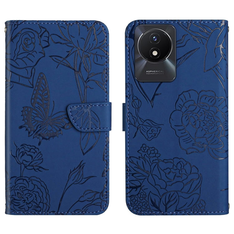 HT03 เคสโทรศัพท์หนังพลิกลายผีเสื้อ Skin Feel Butterfly, For vivo Y02A 4G / Y02 4G / Y11 2023, For vivo Y56 5G Global, For vivo V27E 4G Global, For vivo Y02S Global / Y16 4G Global, For vivo Y77 5G Global / Y22S 4G Global, For vivo Y77E 5G              ...